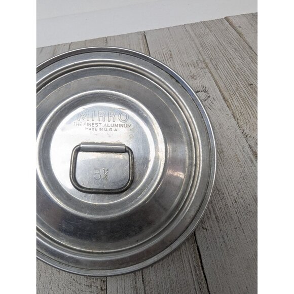 Vintage Aluminum Mirro #3 Safety Ring Pot Cover Round Metal Lid 5 1/4" - Picture 2 of 5